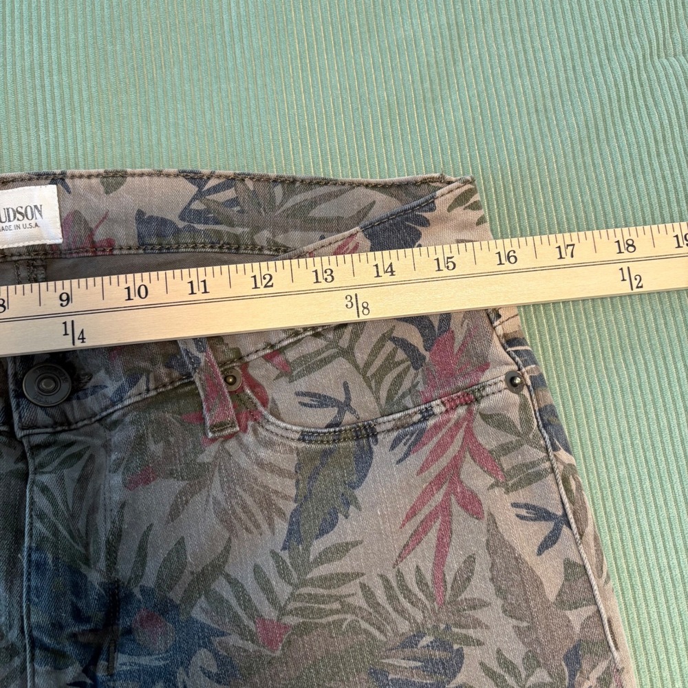 Hudson Krista Super Skinny Pants Floral Print Green Pink Blue Women's Size 31‎ - Picture 9 of 10